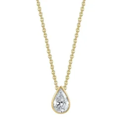 Bezel Set Pear Diamond Pendant