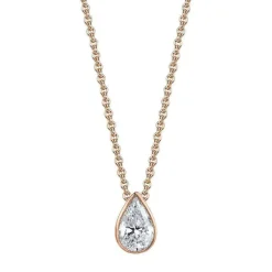 Bezel Set Pear Diamond Pendant