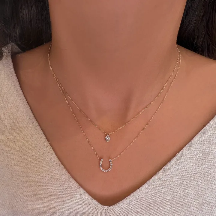 Bezel Set Pear Diamond Pendant