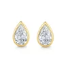 Bezel Set Pear Diamond Studs