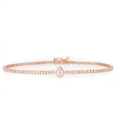 Bezel Set Pear Diamond Tennis Bracelet