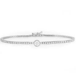 Bezel Set Round Diamond Tennis Bracelet