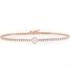 Bezel Set Round Diamond Tennis Bracelet
