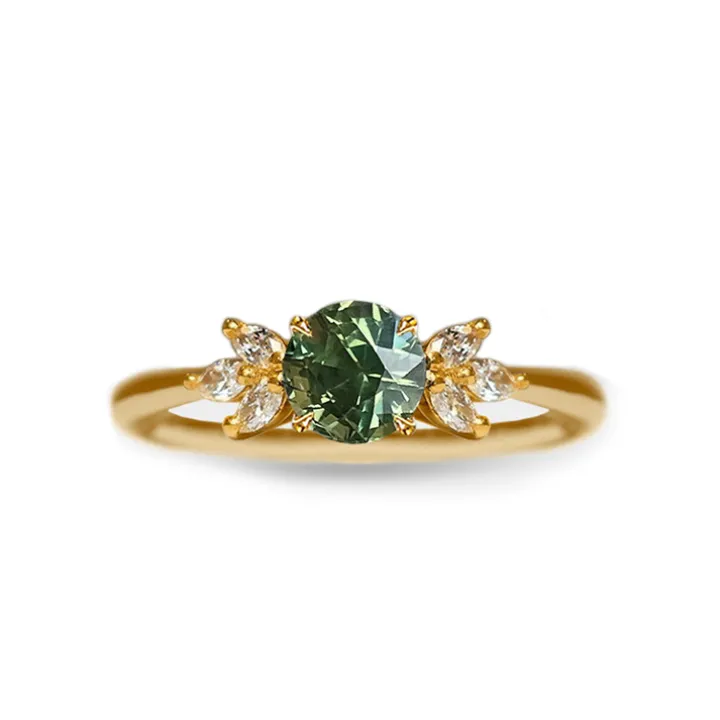 Bianca Teal Sapphire Diamond Ring
