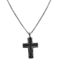 Black Diamond Cross Necklace