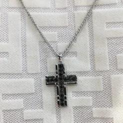 Black Diamond Cross Necklace