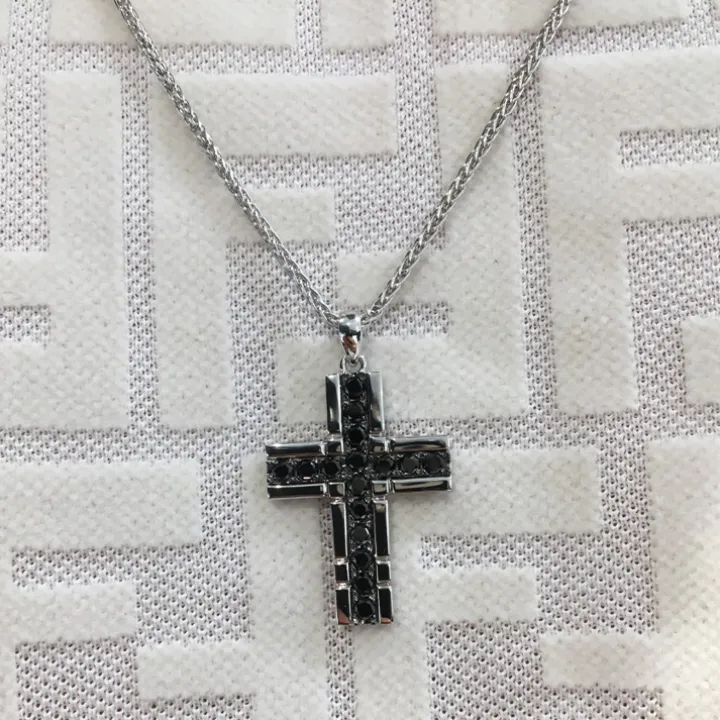 Black Diamond Cross Necklace