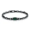 Black Gold Emerald Chain Link Bracelet