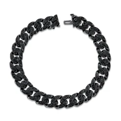 Black Pavé Diamond Chain Bracelet