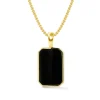 Black Spinel Dog Tag Necklace
