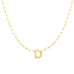 Block Letter Necklace with Paperclip Chain