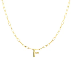 Block Letter Necklace with Paperclip Chain