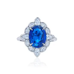 Blue Rose Lab Grown Sapphire Engagement Ring