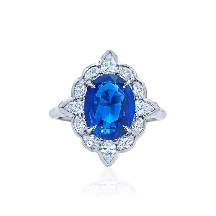 Blue Rose Sapphire Engagement Ring