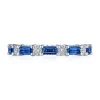 Blue Sapphire and Diamond Eternity Band