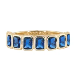 Blue Sapphire Bezel Band