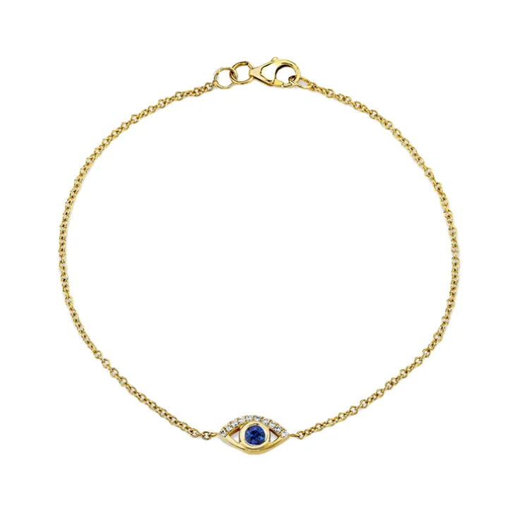 Blue Sapphire Evil Eye Bracelet