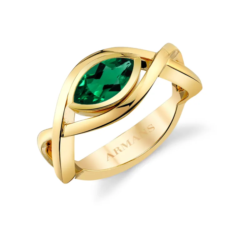 Blue Sapphire Evil Eye Intertwine Ring