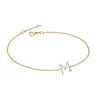 Bubble Diamond Initial Bracelet
