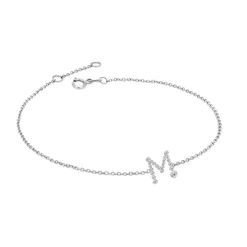 Bubble Diamond Initial Bracelet