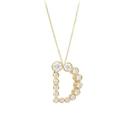 Bubble Diamond Initial Necklace