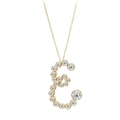 Bubble Diamond Initial Necklace