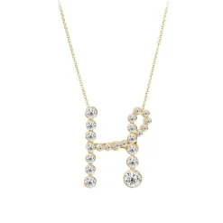 Bubble Diamond Initial Necklace