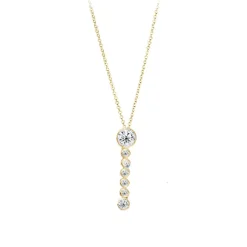 Bubble Diamond Initial Necklace