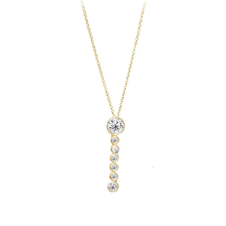 Bubble Diamond Initial Necklace