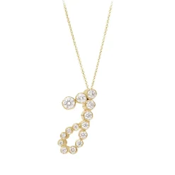 Bubble Diamond Initial Necklace