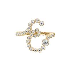 Bubble Lab Grown Diamond Initial Ring