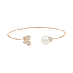 Butterfly and Pearl Open Bangle