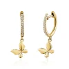Butterfly Dangle Diamond Huggies