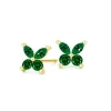 Butterfly Green Emerald Stud Earrings