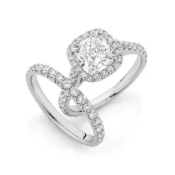 Cathedral Cushion Engagement Ring