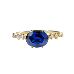 Celeste Blue Sapphire Diamond Engagement Ring