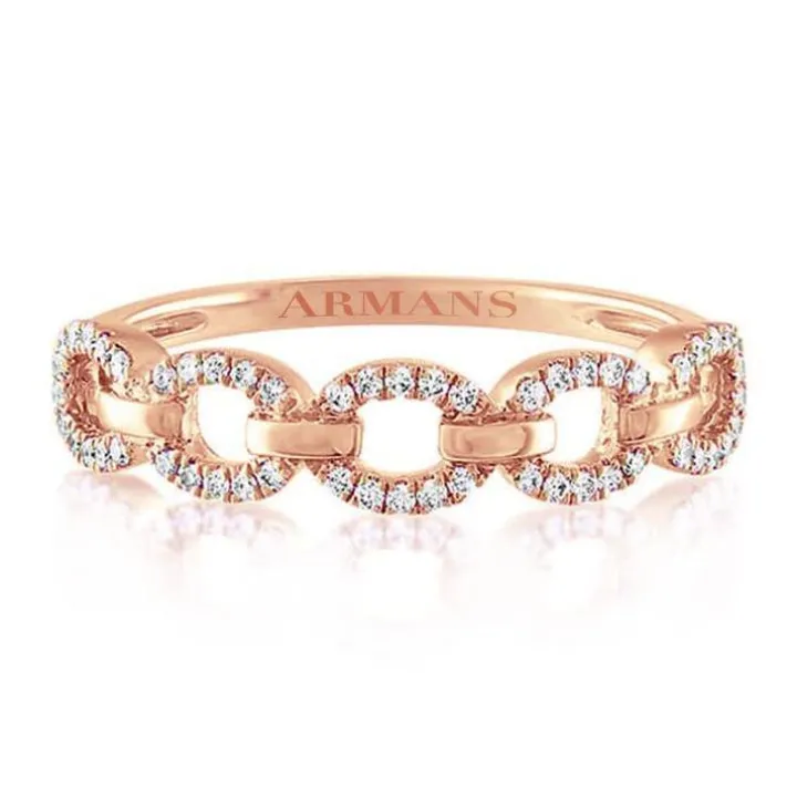 Chain Link Lab Grown Diamond Ring