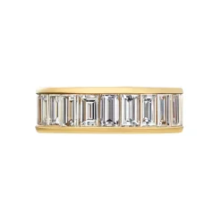 Channel Set Baguette Wedding Band