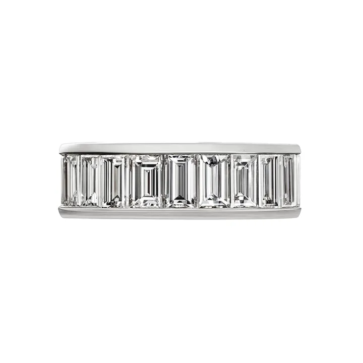 Channel Set Baguette Wedding Band