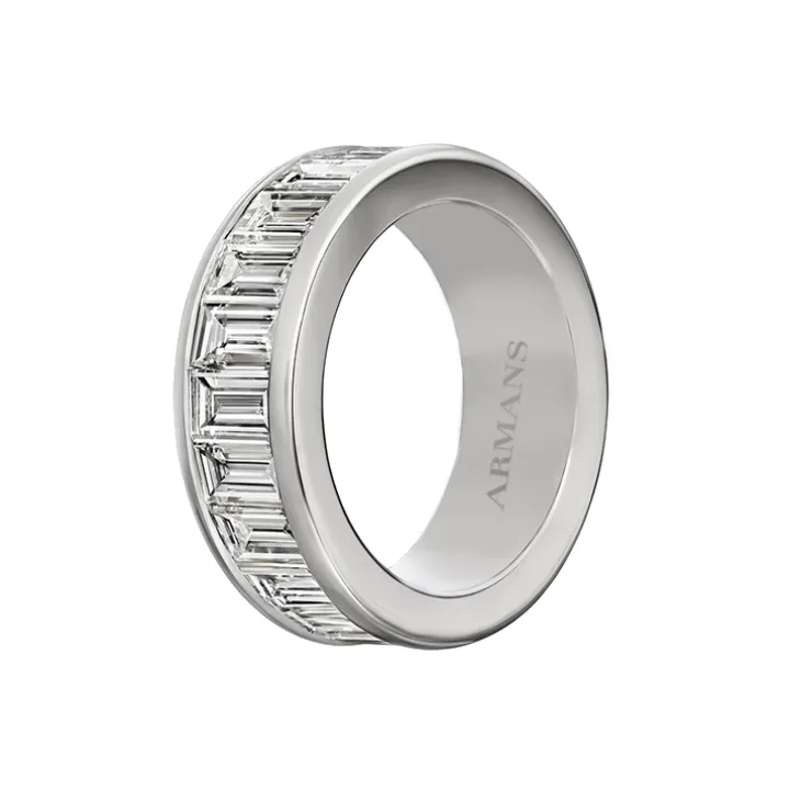 Channel Set Baguette Wedding Band