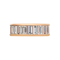 Channel Set Baguette Wedding Band