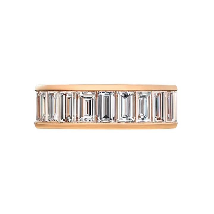 Channel Set Baguette Wedding Band