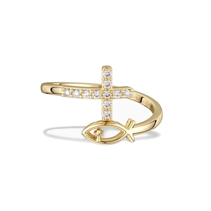 Christian Fish Spiral Ring