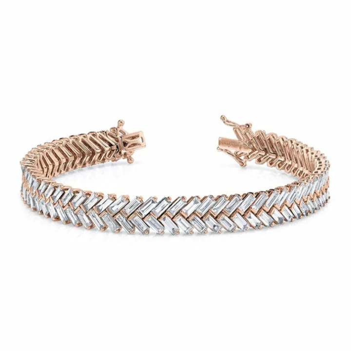 Chunky Baguette Diamond Chevron Bracelet