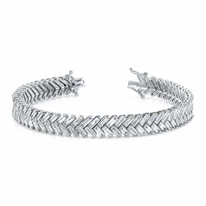 Chunky Baguette Diamond Chevron Bracelet
