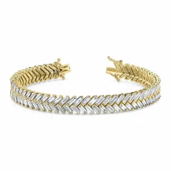 Chunky Baguette Diamond Chevron Bracelet