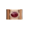 Chunky Band with Red Ruby and Diamond Halo