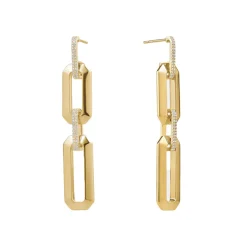 Chunky Diamond Link Drop Earrings