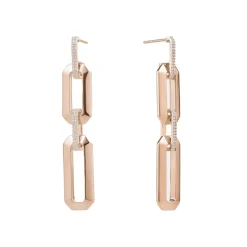 Chunky Diamond Link Drop Earrings