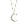 Crescent Moon Diamond Necklace